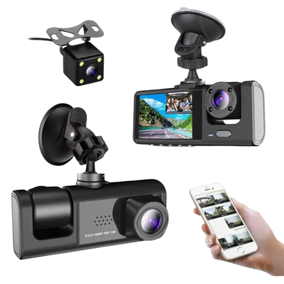 3-Lens Car Dash Camera